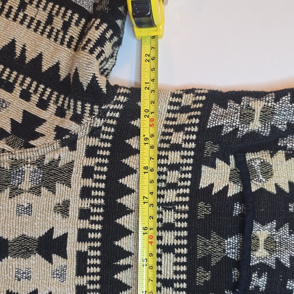 Jane Ashley Tapestry Aztec Southwest Print Cotton Black and Ivory Jacket Blazer - Picture 10 of 13